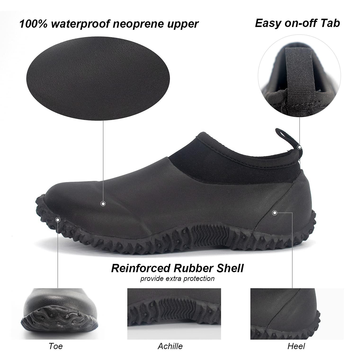 SWIFTFROG Waterproof Rubber Rain Boots for Men & Women - Outdoor, Camping, Gardening