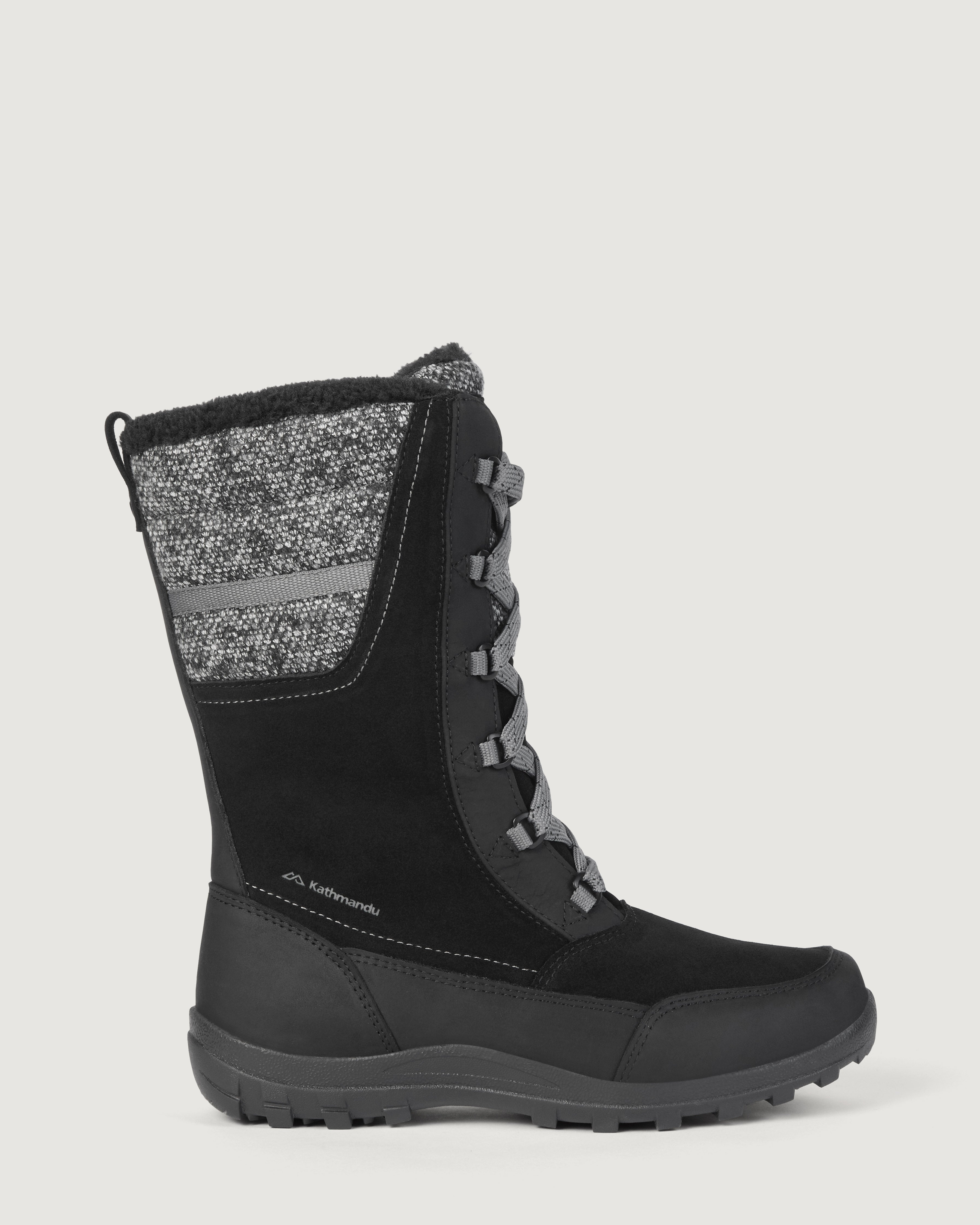 Winterburn Women's Waterproof Ankle Boots - Granite/Black - Fashionable Slip-Resistant Winter & Fall Shoes for Outdoor Walking & Work