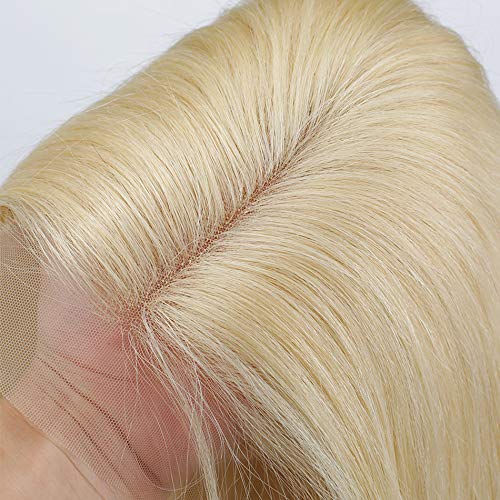 Ubetta 13x6 Brazilian Straight Lace Front Wig - 150% Density Blonde 613 Human Hair with Bleached Knots & Baby Hair | Pre-Plucked Lace Frontal Wig for Black Women (16 Inch) | Perfect for Daily Wear, Cosplay, and Special Occasions