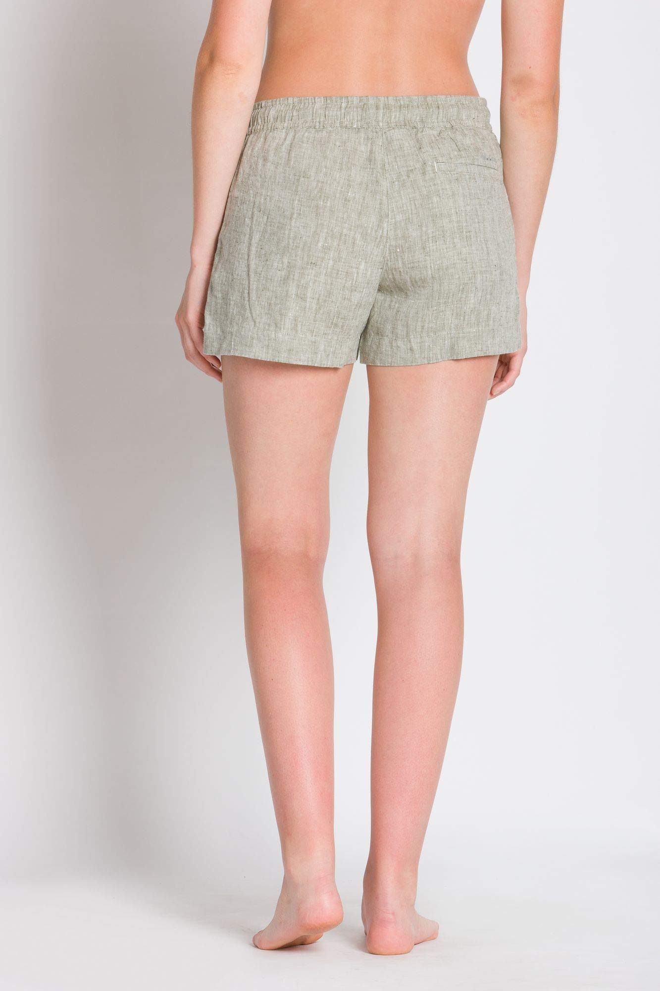 Ably Daniela Women's Linen Woven Shorts - Liquid, Stain & Odor Resistant - Comfortable Summer Casual Shorts for Beach, Travel & Outdoor Activities