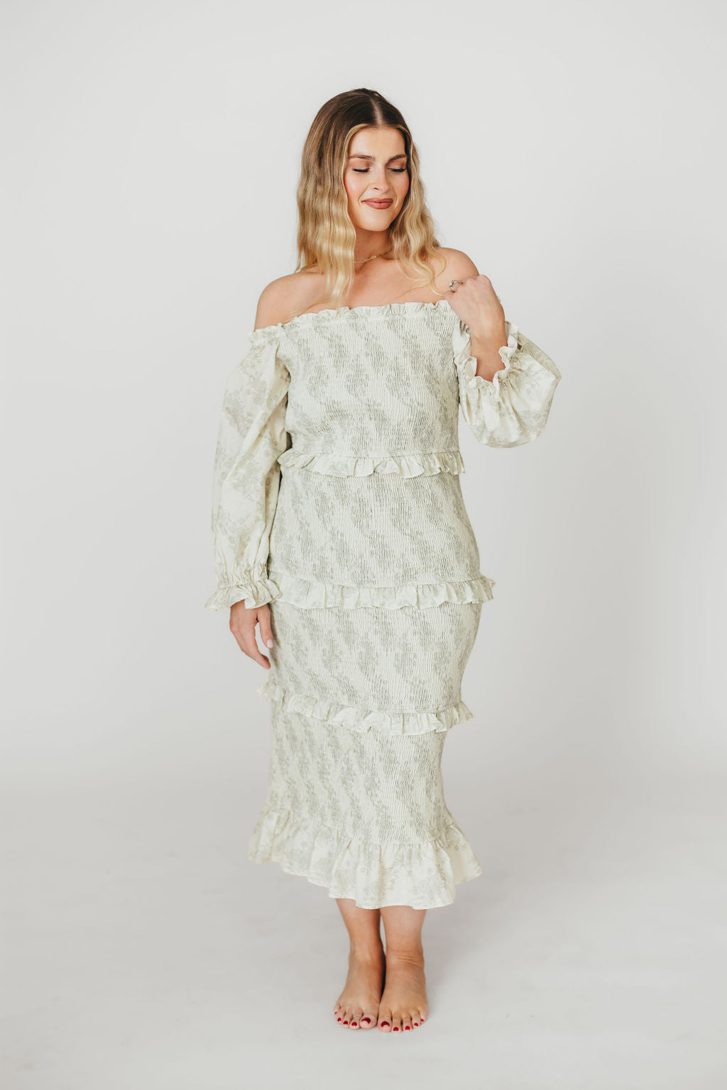 Chloe Midi Dress in Sage Green - Bump Friendly Maternity Dress for Pregnancy & Nursing | Perfect for Baby Showers, Date Nights & Special Occasions