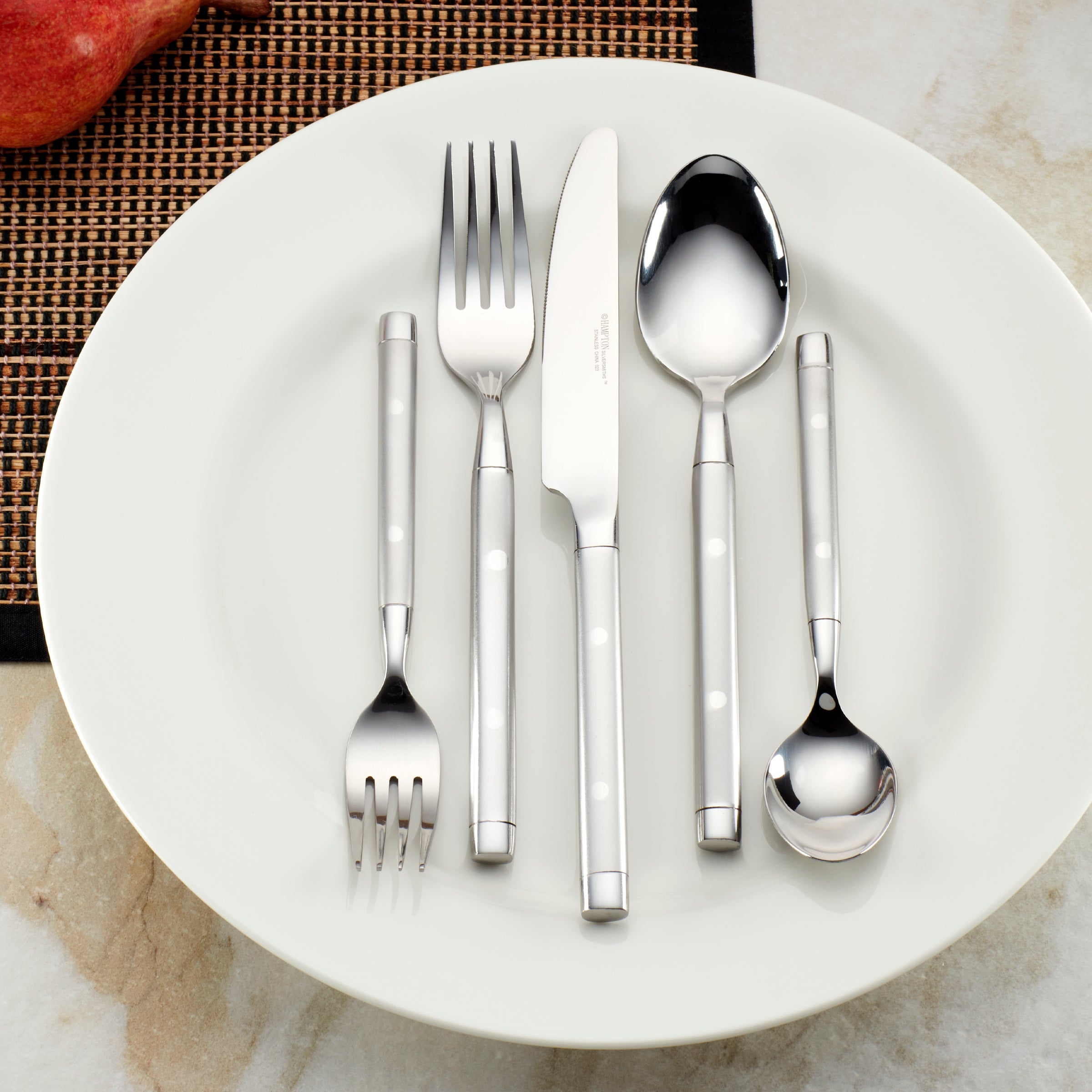 Shangrila Frosted 20-Piece Stainless Steel Flatware Set - Elegant Silverware for Dining, Kitchen & Entertaining - Perfect for Dinner Parties, Weddings & Everyday Use