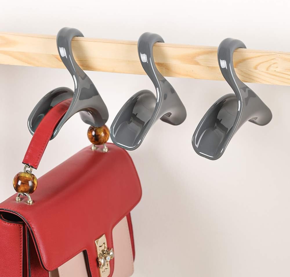 Premium Purse Hanger Hook - 2 Pack Bag Organizer for Handbags, Backpacks & Totes | Space-Saving Closet Rod Hanger for Purse Storage & Organization | Perfect for Bedroom, Closet & Dorm Room Organization