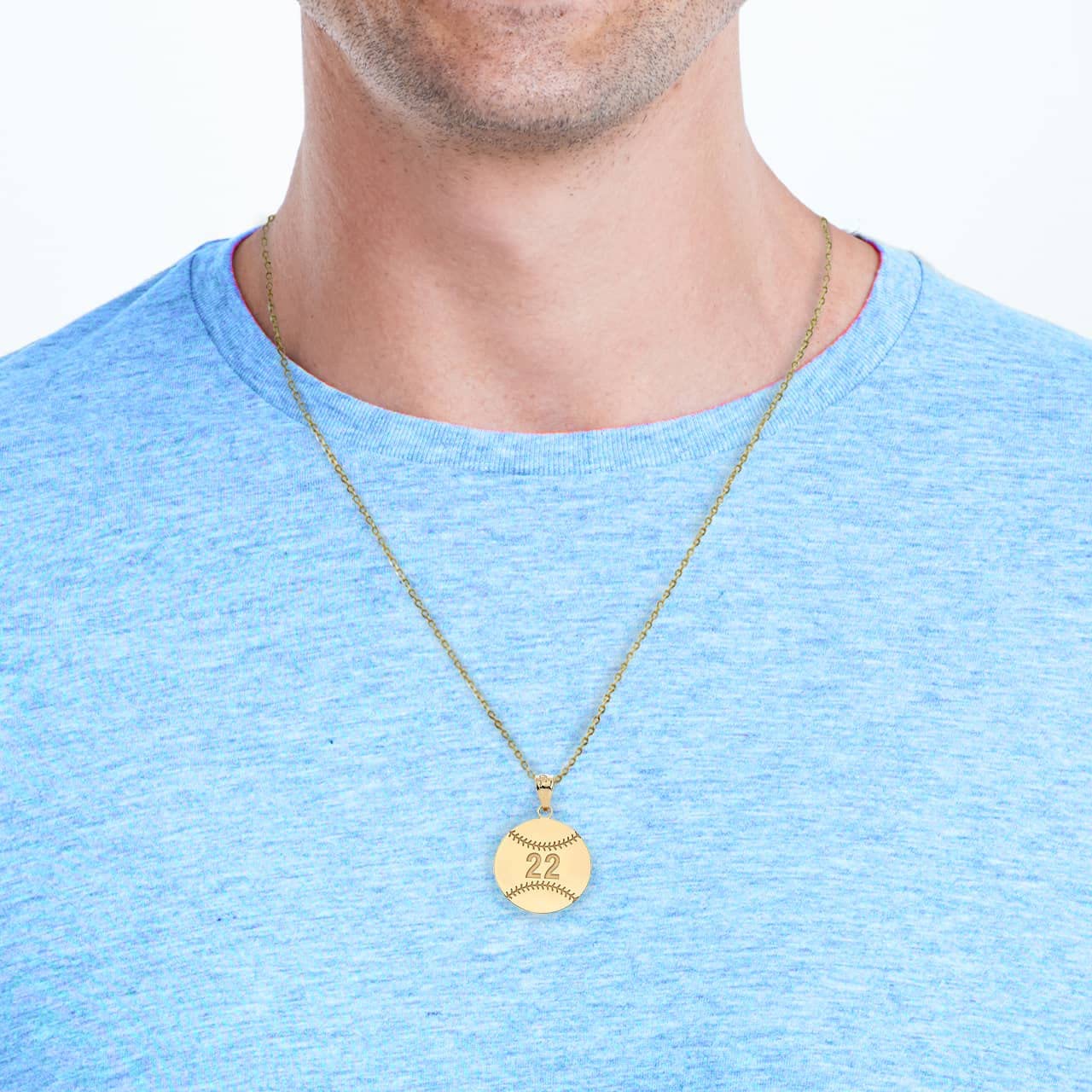 10k Yellow Gold Personalized Baseball & Softball Necklace - Custom Name & Number Engraved - Sports Jewelry Gift for Athletes, Players & Fans - Perfect for Games, Training & Special Occasions