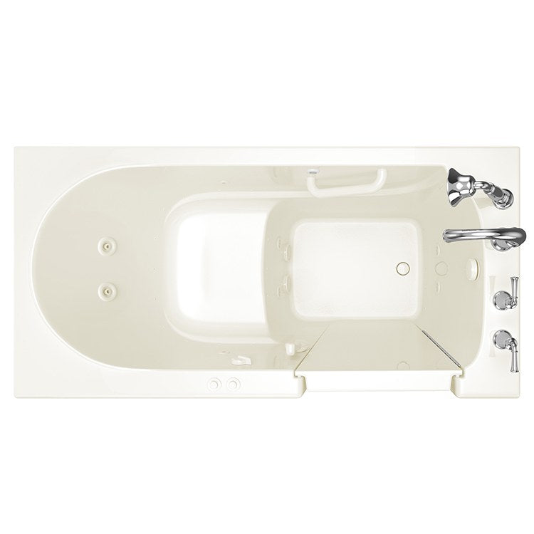 3060 Series 30W x 60L Gelcoat Walk-In Combination Bathtub with Right Hand Drain & Faucet - Perfect for Small Bathrooms and Accessible Bathing