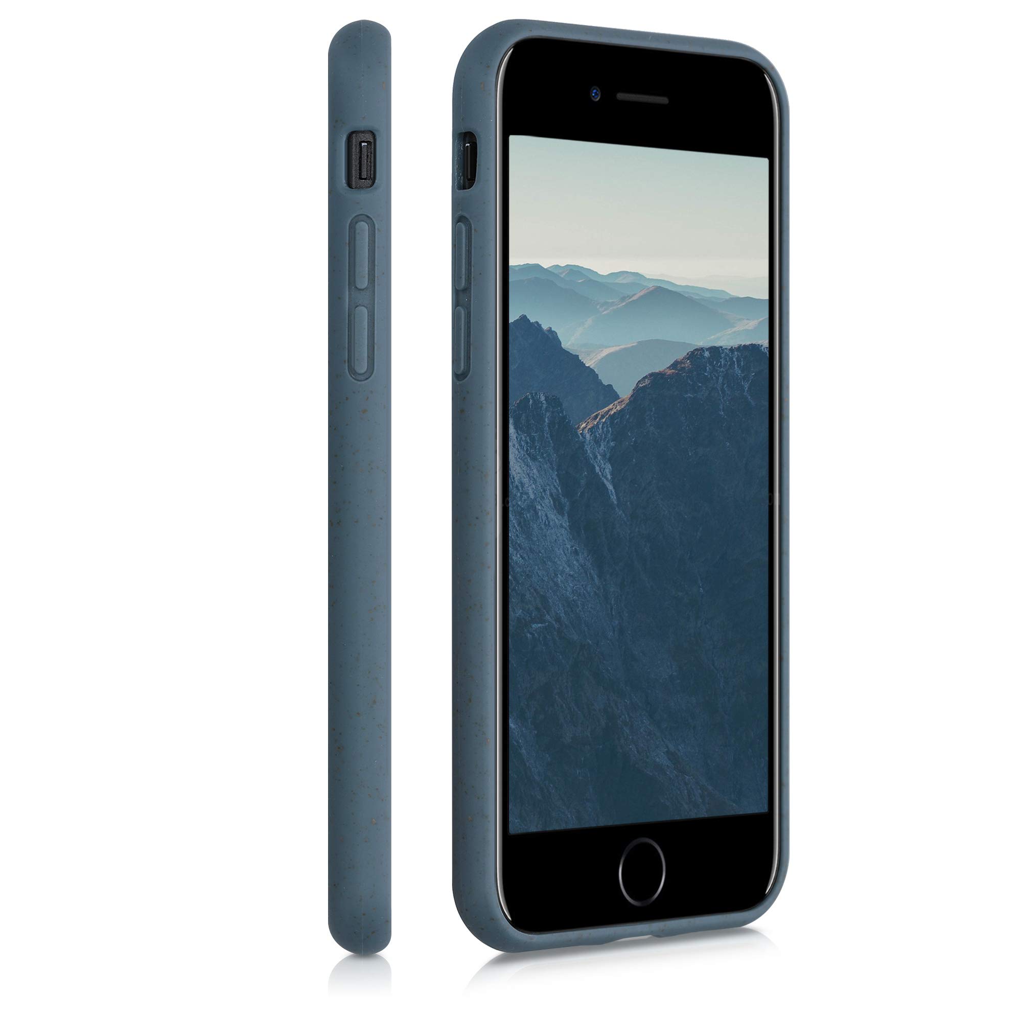 Eco-Friendly Wheat Straw iPhone Case Compatible with iPhone SE 2022/2020 & iPhone 8/7 - Biodegradable TPU Matte Cover in Dark Slate - Perfect for Daily Use, Travel & Outdoor Activities
