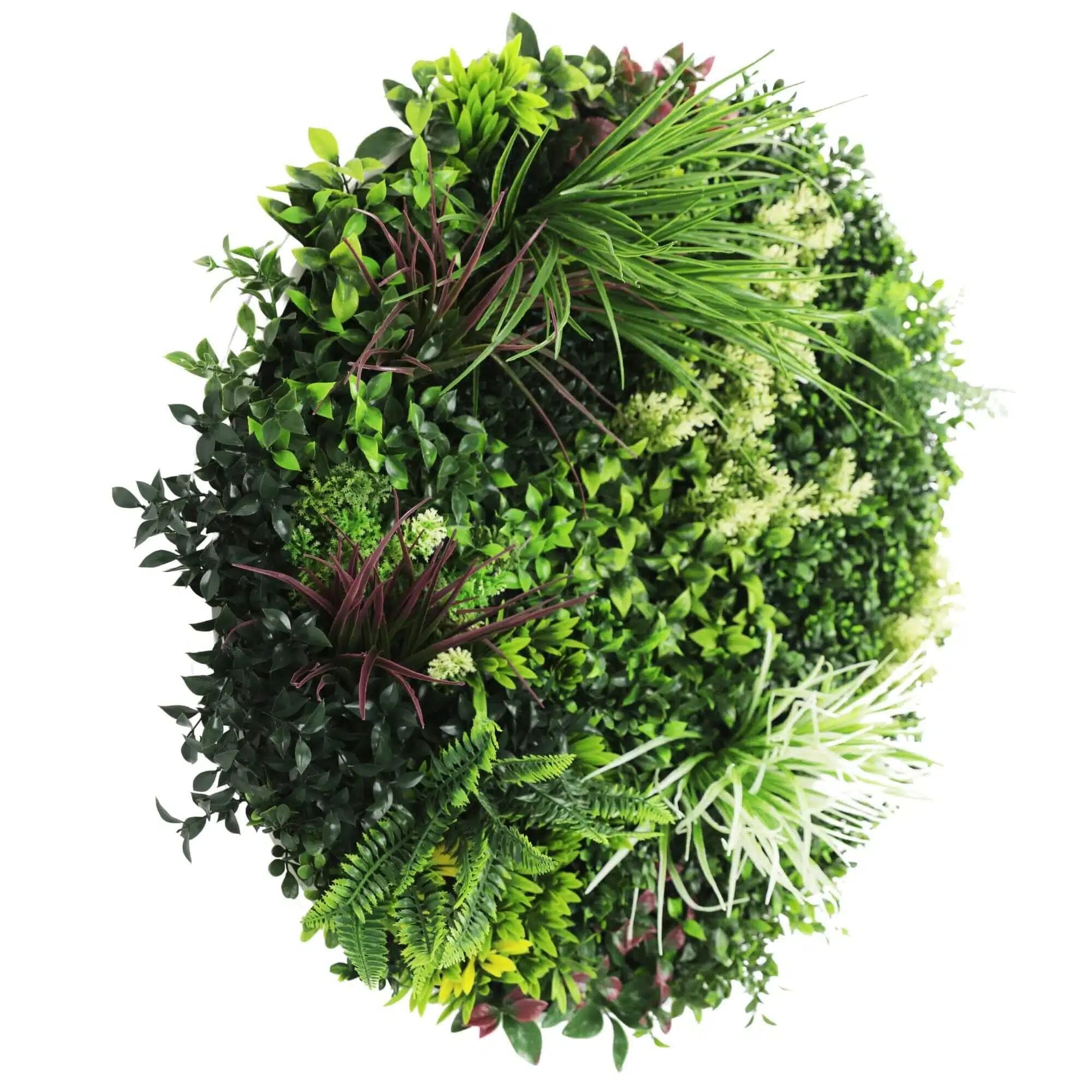 Artificial Green Wall Panel - 80cm UV Resistant Slimline Fake Plant Decor for Home & Office (White) | Perfect for Indoor Vertical Gardens, Balcony Privacy Screens & Event Backdrops