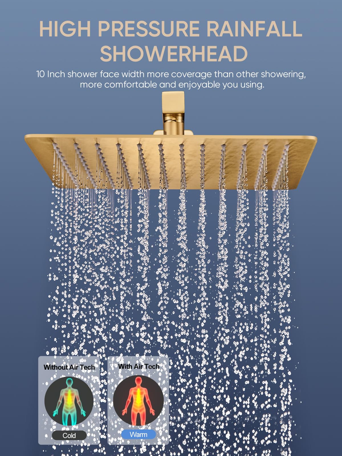 Premium 10-Inch Rainfall Shower System Set with Handheld Sprayer - Complete Bathroom Faucet Kit Including Rough-in Valve & Trim - Perfect for Luxury Spa Experience at Home