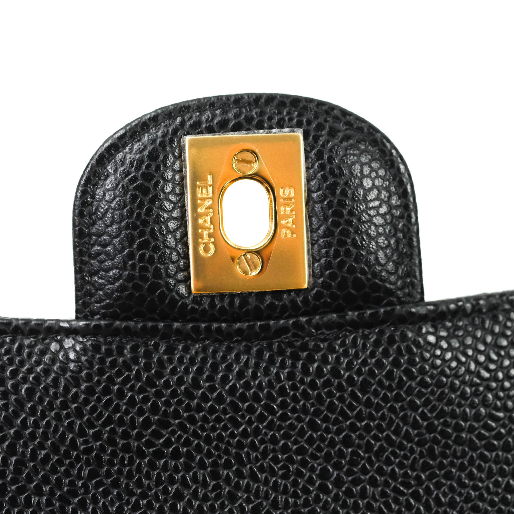 Chanel Classic Medium Double Flap Bag Black Caviar Leather with Gold Hardware - Luxury Designer Handbag for Women, Perfect for Work, Evening & Special Occasions