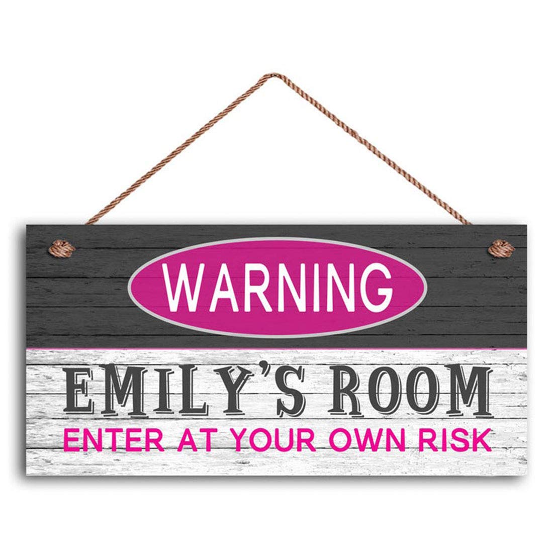 MAIYUAN Personalized Pink Rustic Wooden Room Sign - Custom Kids Bedroom Decor, Nursery Wall Hanging Sign for Girls - Perfect for Birthday Gifts & Home Decoration