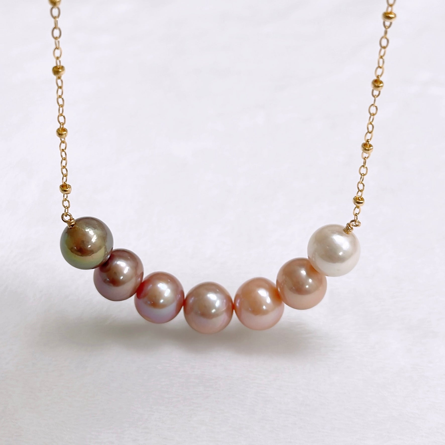 ANUENUE Ombré Edison Pearl Necklace (N437) - Elegant Pearl Jewelry for Women, Perfect for Weddings, Parties & Special Occasions