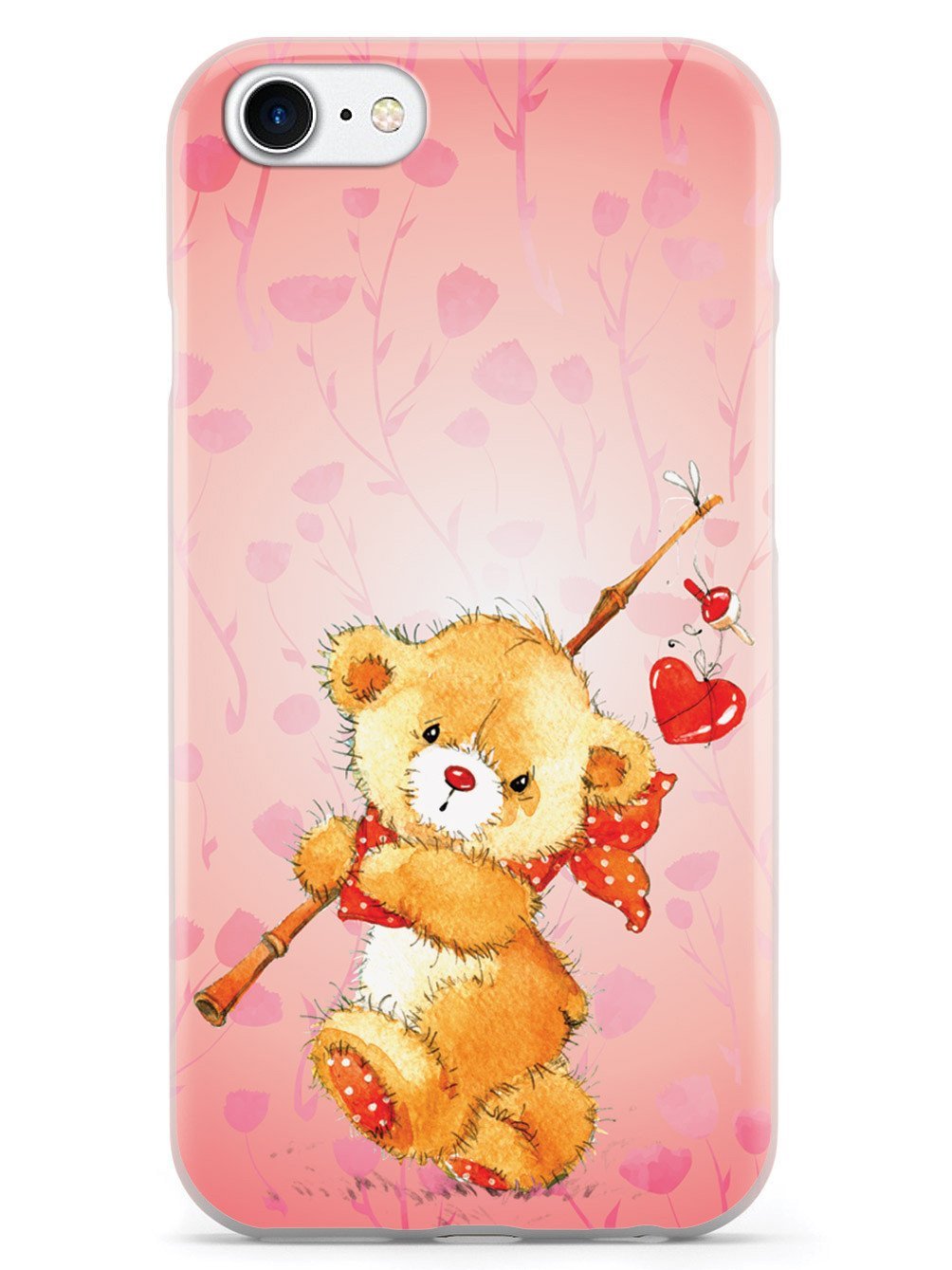 Teddy Bear iPhone SE Case - 3D Textured Protective Cover for Apple iPhone SE (2020/2022) - Cute 