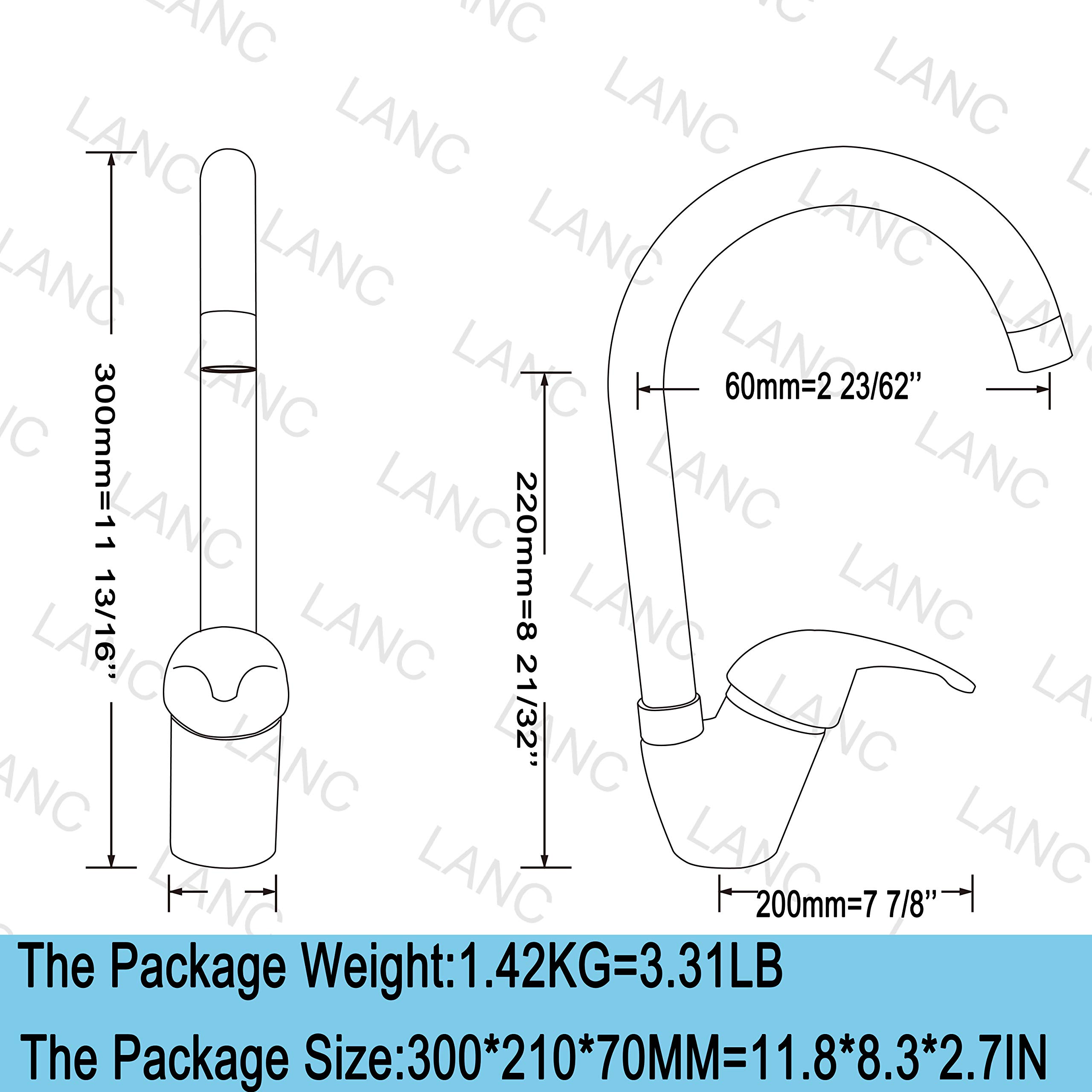 **Commercial Kitchen Faucet - Hot & Cold Water Mixer Tap, Single Handle Deck Mount Swivel Sink Faucet, D6074-1 - Perfect for Restaurants, Cafes & Home Kitchens**