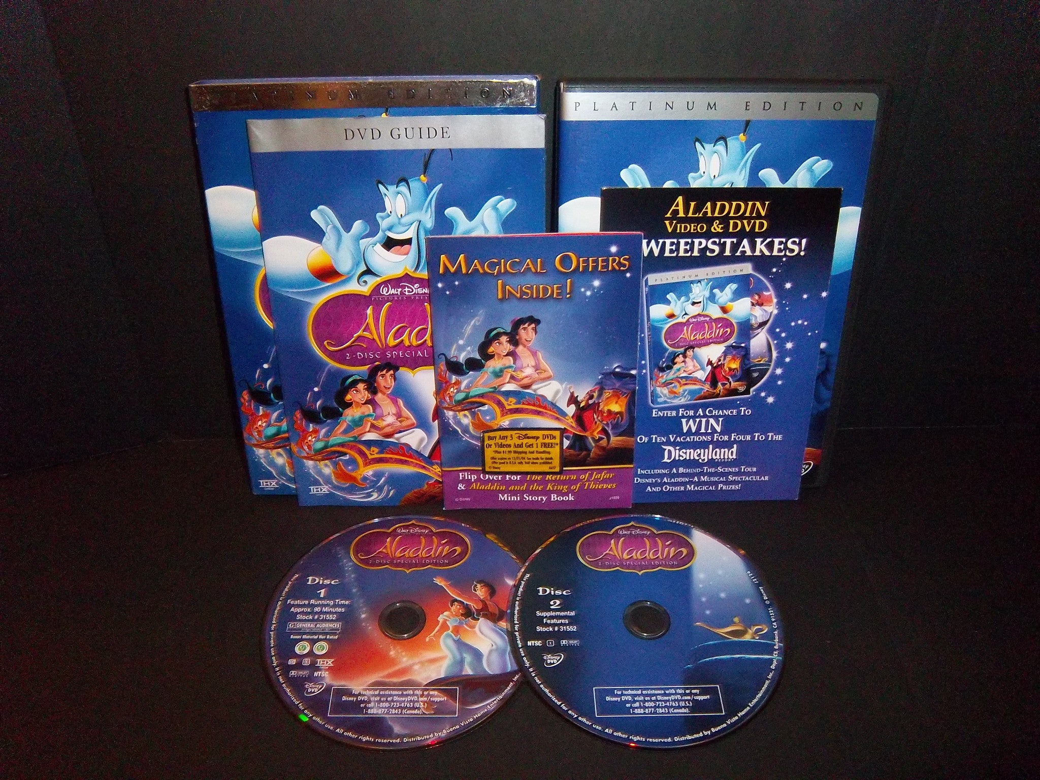 Aladdin 1994 (2004 2-Disc Platinum Edition DVD) - Like New Condition | Free US Shipping | Perfect for Disney Movie Collections & Family Movie Nights