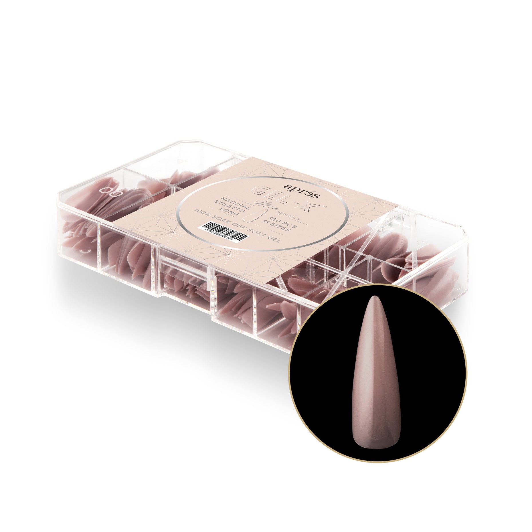 Apres Neutrals Extension Tips 150Pcs - Professional Acrylic Nail Tips for Manicures, Salon & DIY Nail Art - Perfect for Gel, Acrylic & Dip Powder Applications
