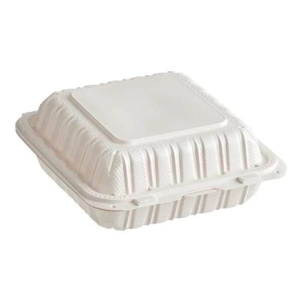 Eco-Friendly 3-Compartment Stackable Meal Prep Containers - 100-Piece Set, Microwave & Soak Safe, BPA-Free - Perfect for Rice, Salad, Yakisoba - Ideal for Restaurants, Meal Prep & Sustainable Living