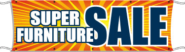 Giant Outdoor Banner for Super Furniture Sale - Perfect for Storefronts, Events, and Promotions