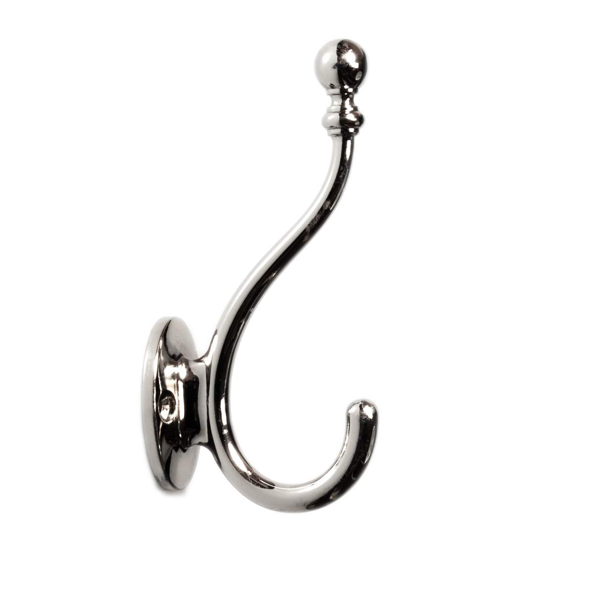 Hickory Hardware Cottage Collection Coat & Hat Hook - 5.25 Inch Chrome Finish Wall Hooks (14-Pack) - Perfect for Entryway, Mudroom, Bathroom & Closet Organization