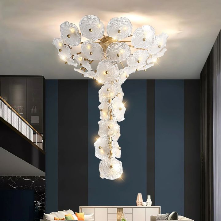 Modern Nenufar Water Chandelier - Elegant Crystal Ceiling Light Fixture for Dining Room, Living Room, and Bedroom Decor