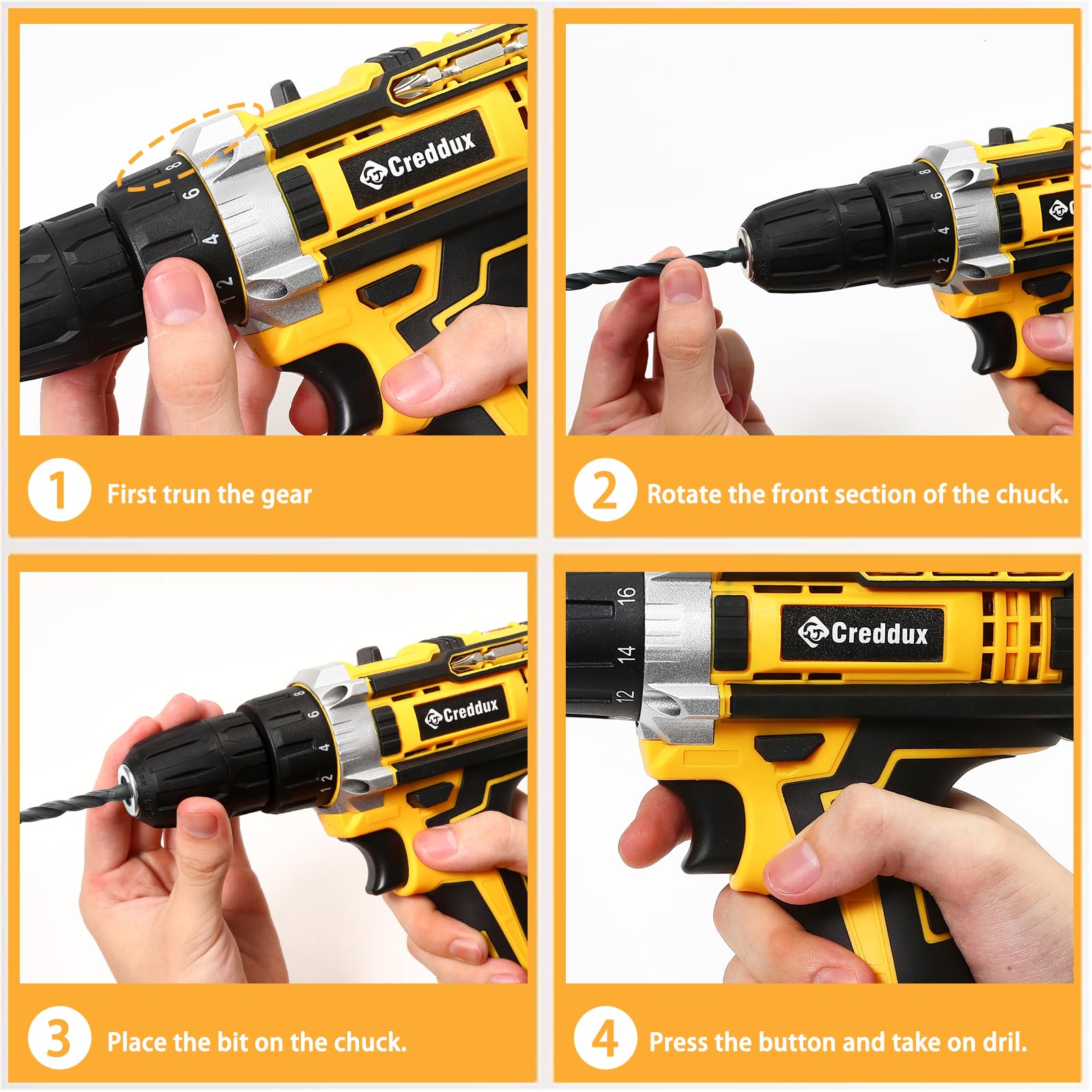21V Cordless Drill Set with Battery & Charger - 84pc Accessories, Variable Speed, 3/8