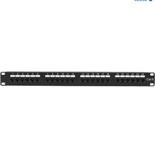 Black Box Network Services JPM624A 24-Port Cat 6 Unshielded Patch Panel for Efficient Office and Data Center Cable Management