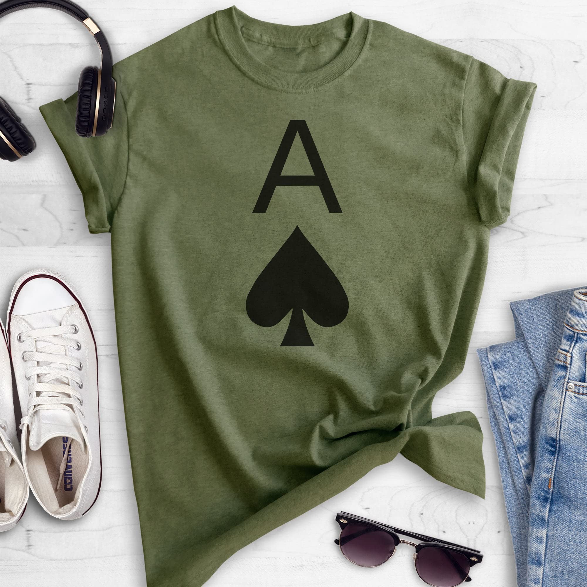 Ace of Spades T-Shirt | Unisex Poker Card Graphic Tee for Men & Women | Cool Casino Theme Cotton Shirt for Poker Nights, Cosplay & Casual Wear