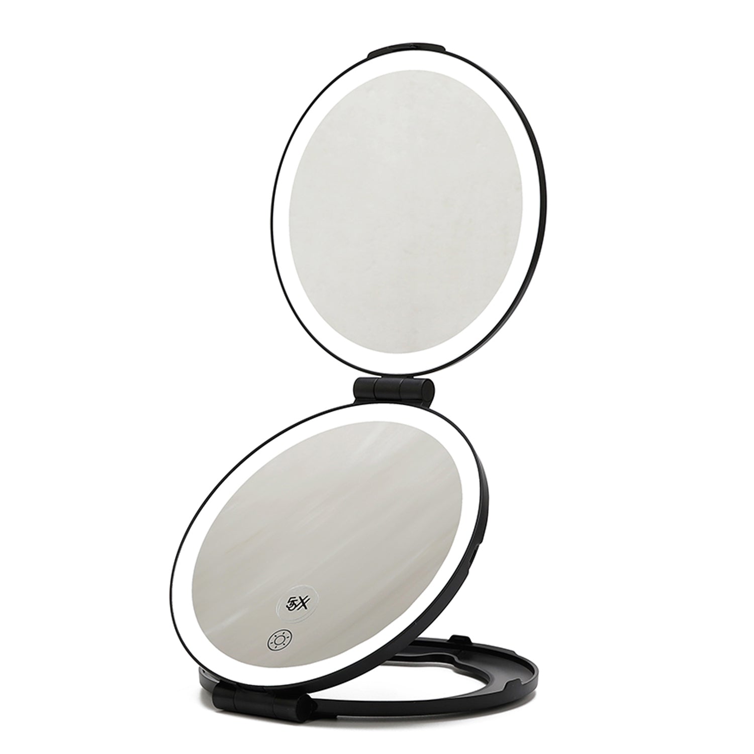 Portable LED Travel Mirror with Bright Adjustable Lights - Perfect for Makeup, Shaving & Grooming On The Go