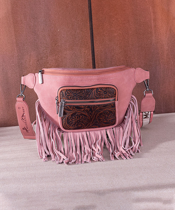 Montana West Fringe Belt Bag for Women - Stylish Crossbody Fanny Pack with Adjustable Strap - Perfect for Travel, Hiking, and Everyday Use