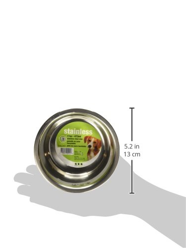 Van Ness Pets Small Lightweight Stainless Steel Dog Bowl - 16oz Non-Slip Pet Food & Water Dish for Dogs & Cats - Perfect for Travel, Camping & Home Use