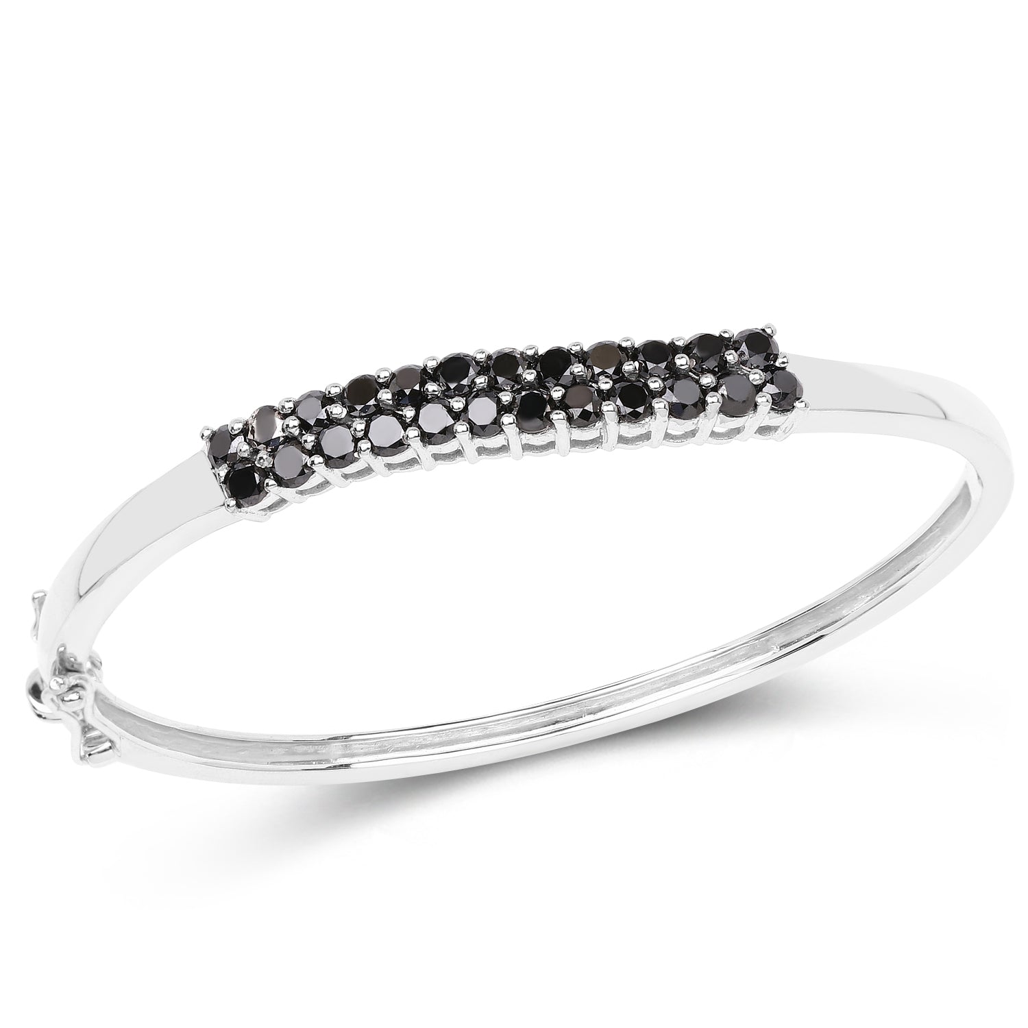 Natural Black Diamond Bangle for Women - Elegant 14K Gold Plated Bracelet | Perfect for Weddings, Parties & Special Occasions