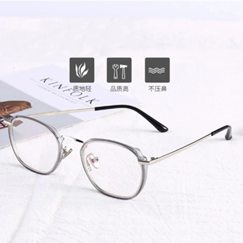 Stylish Aimee Unisex Full Rim Polygon Square Acetate Alloy Eyeglasses Frame 54137 - Perfect for Work, Reading & Fashion Accessories