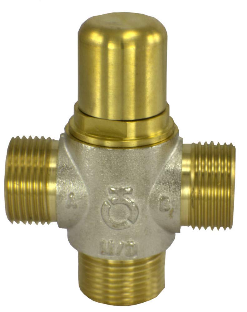 Divert075 NPS Brass Thermostatic Diverting Valve for Solar Water Heater Systems with Heat Dump - 3/4