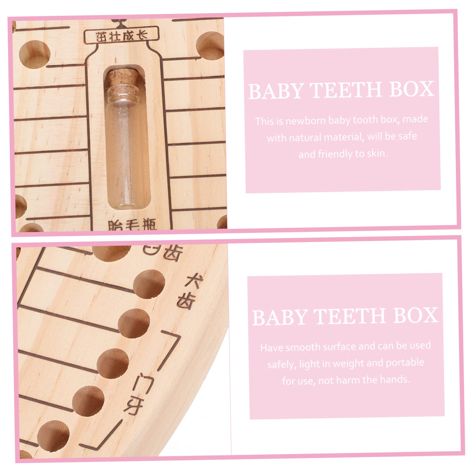 BIUDECO Wooden Tooth Storage Box for Kids - Baby Boy & Girl Tooth Holder Container - Perfect for Baby Teeth Keepsake, Nursery Decor, and First Tooth Milestone Gifts