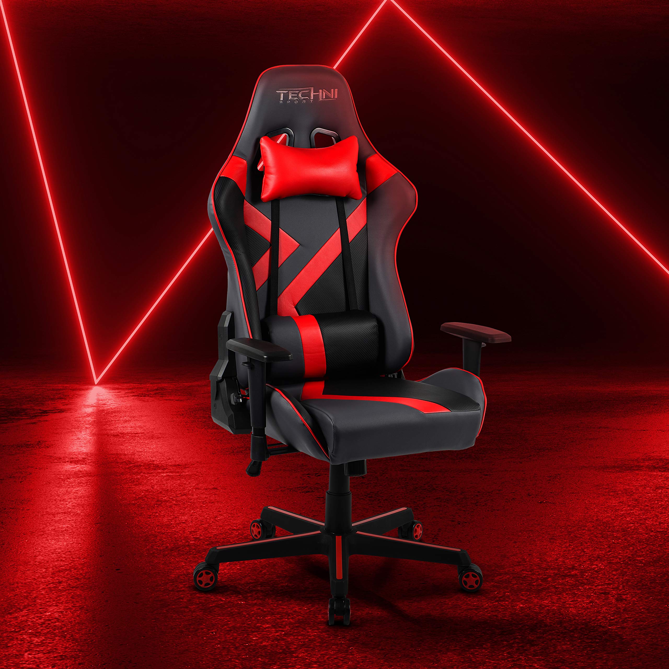Ergonomic Gaming Chair TS-70 - High Back Racing Style Computer Chair with Lumbar Support for Office, PC Gaming & Home Use - Red (Perfect for Esports, Work from Home & Long Gaming Sessions)