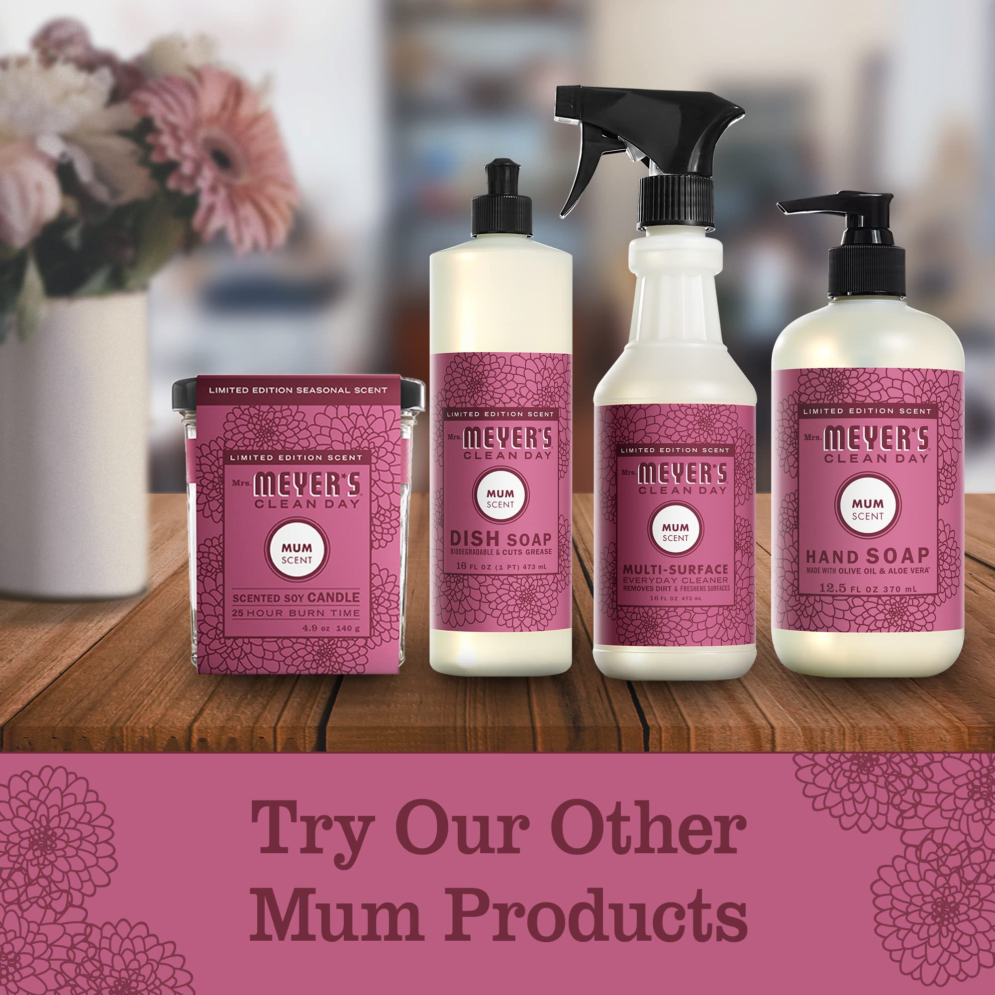 Mrs. Meyer's Clean Day Air Freshener Spray - Non-Aerosol Essential Oil Infused Room Spray, Mum Scent, 8 fl oz | Natural Home & Office Odor Eliminator for Bathroom, Kitchen & Living Spaces