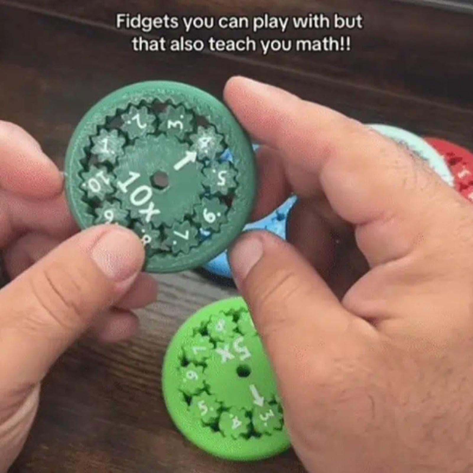 Math Fact Fidget Spinner Toy - Addition Subtraction Multiplication Division Educational Learning Game for Kids - Stress Relief Classroom & Home Schooling STEM Tool