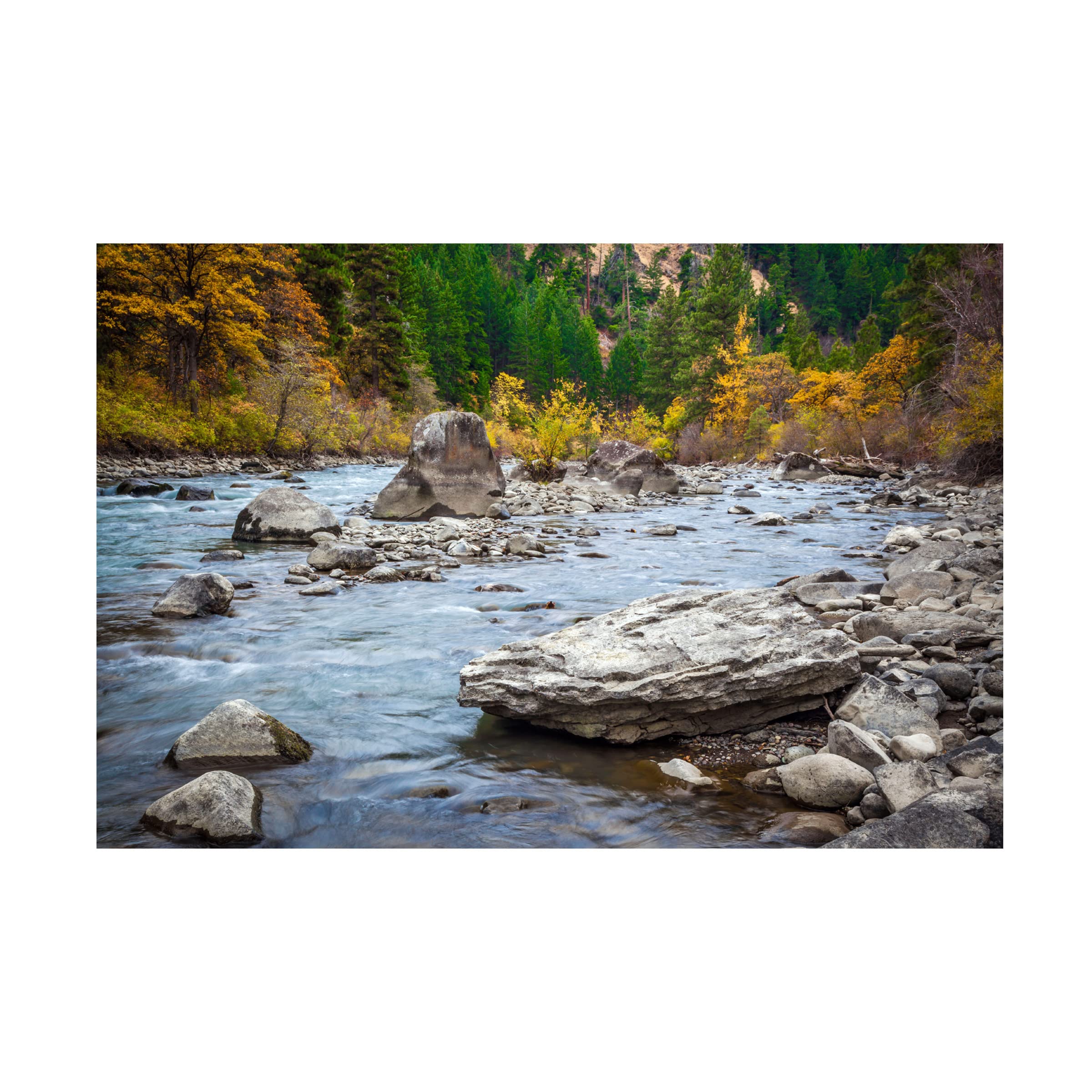 Michael Broom 'Rocky River' Landscape Canvas Wall Art Print - Nature Inspired Decor for Living Room, Bedroom & Office | Trademark Fine Art Collection