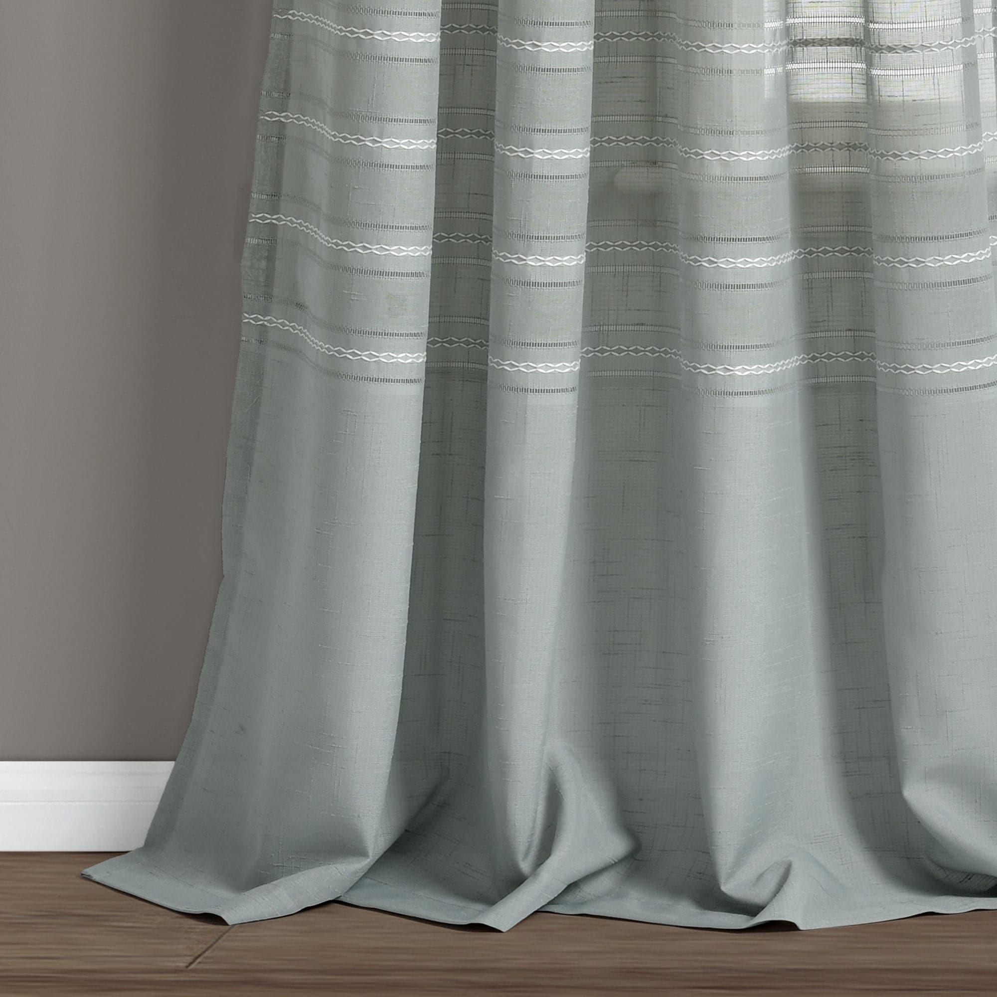 Sheer Window Curtain Panel Set with Grommet Top - Light Filtering Privacy Drapes for Living Room, Bedroom & Office - Bridie Collection