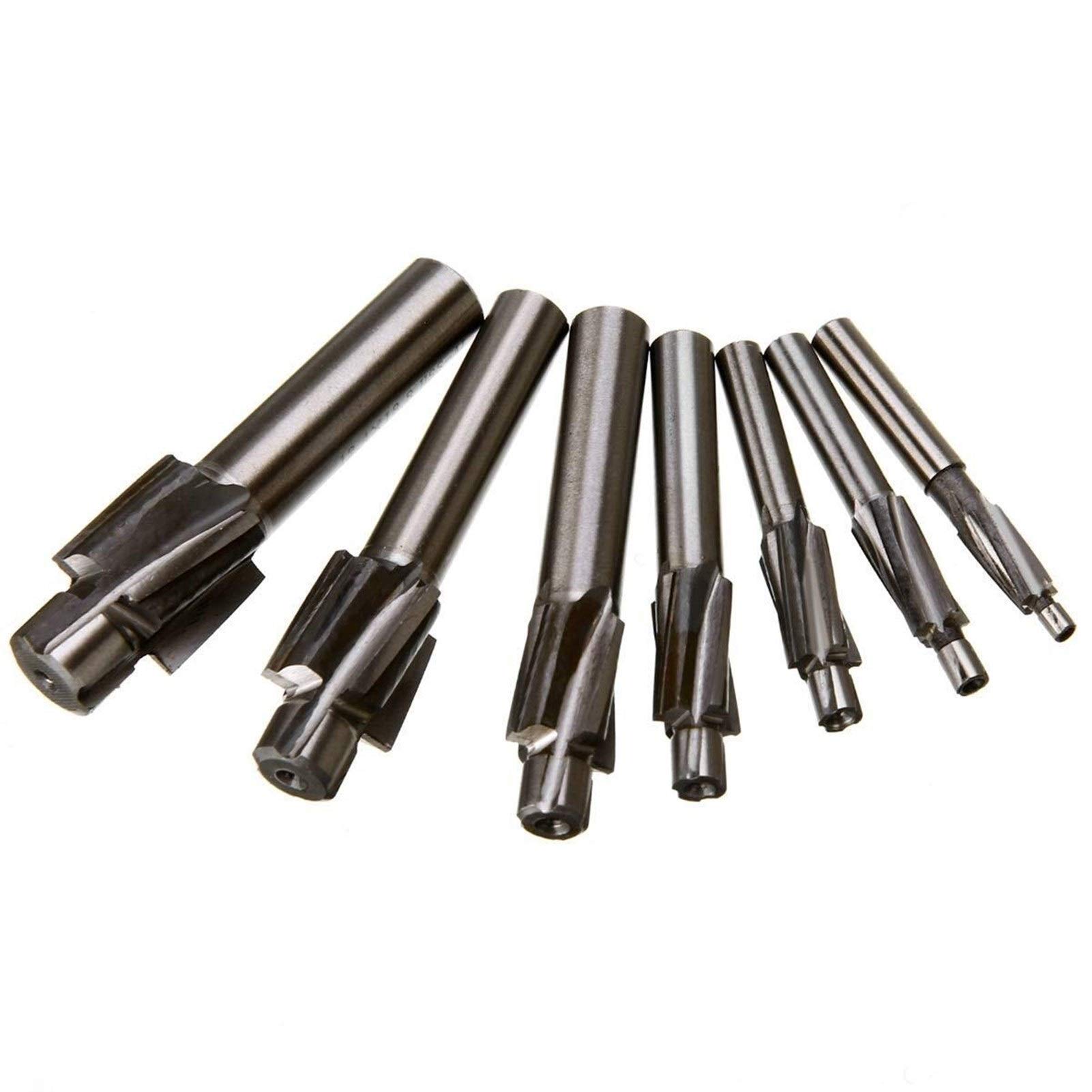 7Pcs M3-M12 High Speed Steel Counterbore Milling Cutter Set with Pilot Slotting Tool - Perfect for Metalworking, Woodworking & DIY Projects