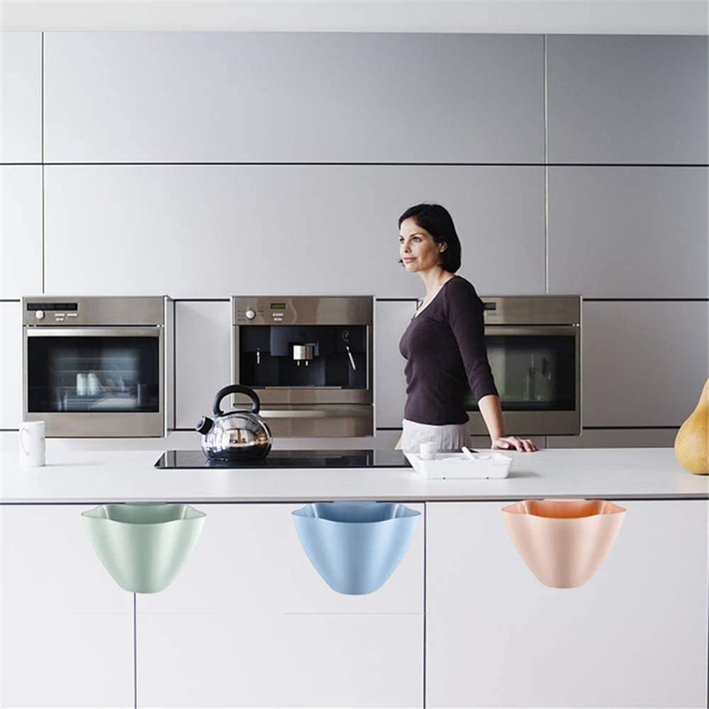 Mini Plastic Trash Bin - Hanging Kitchen Garbage Can for Cabinet Door, Desk & Small Space Storage | Eco-Friendly Green Waste Container | Perfect for Office, Bathroom & Under Sink Organization