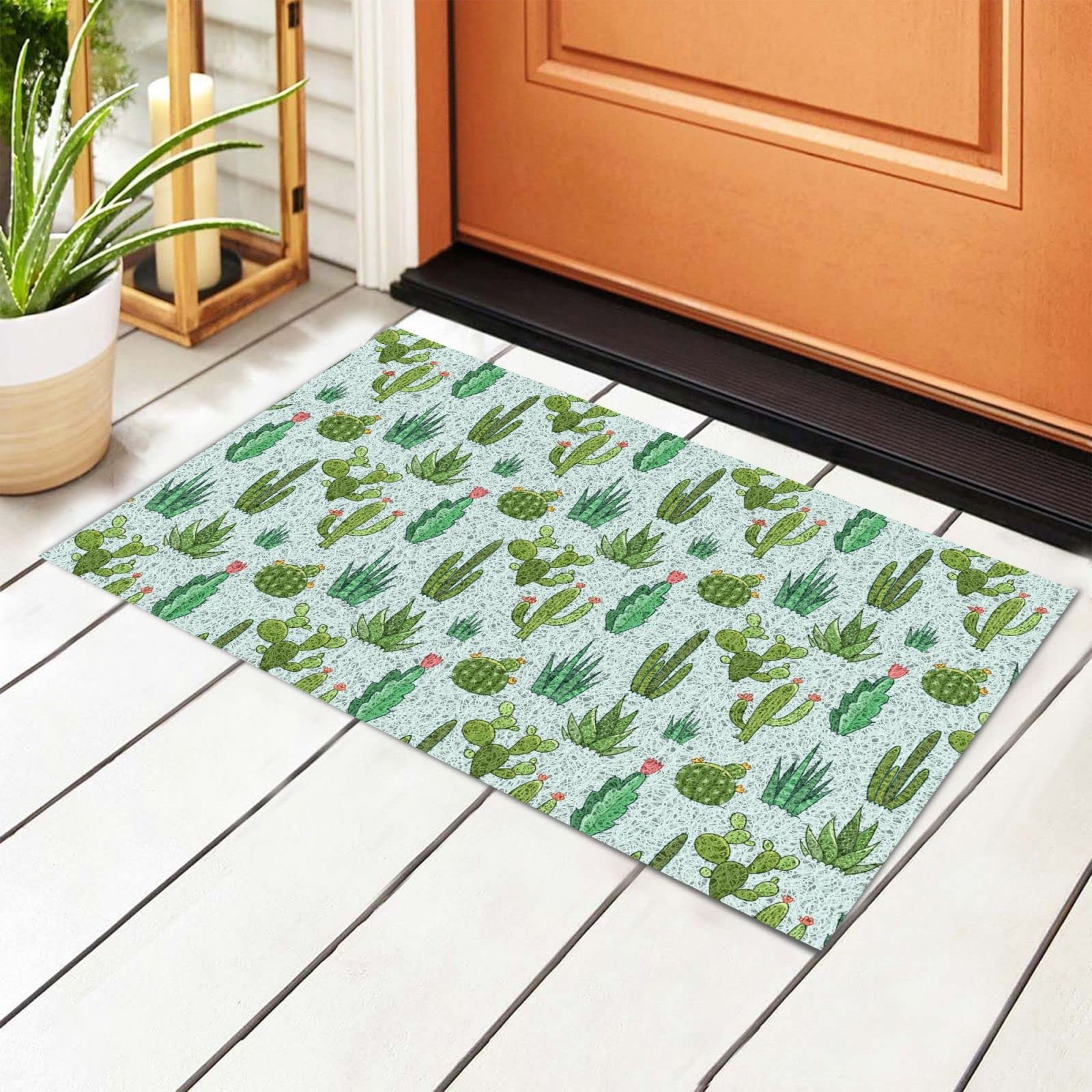 BoeHiop Cute Succulent Door Mat - Non-Slip Indoor/Outdoor Rug for Home Decor