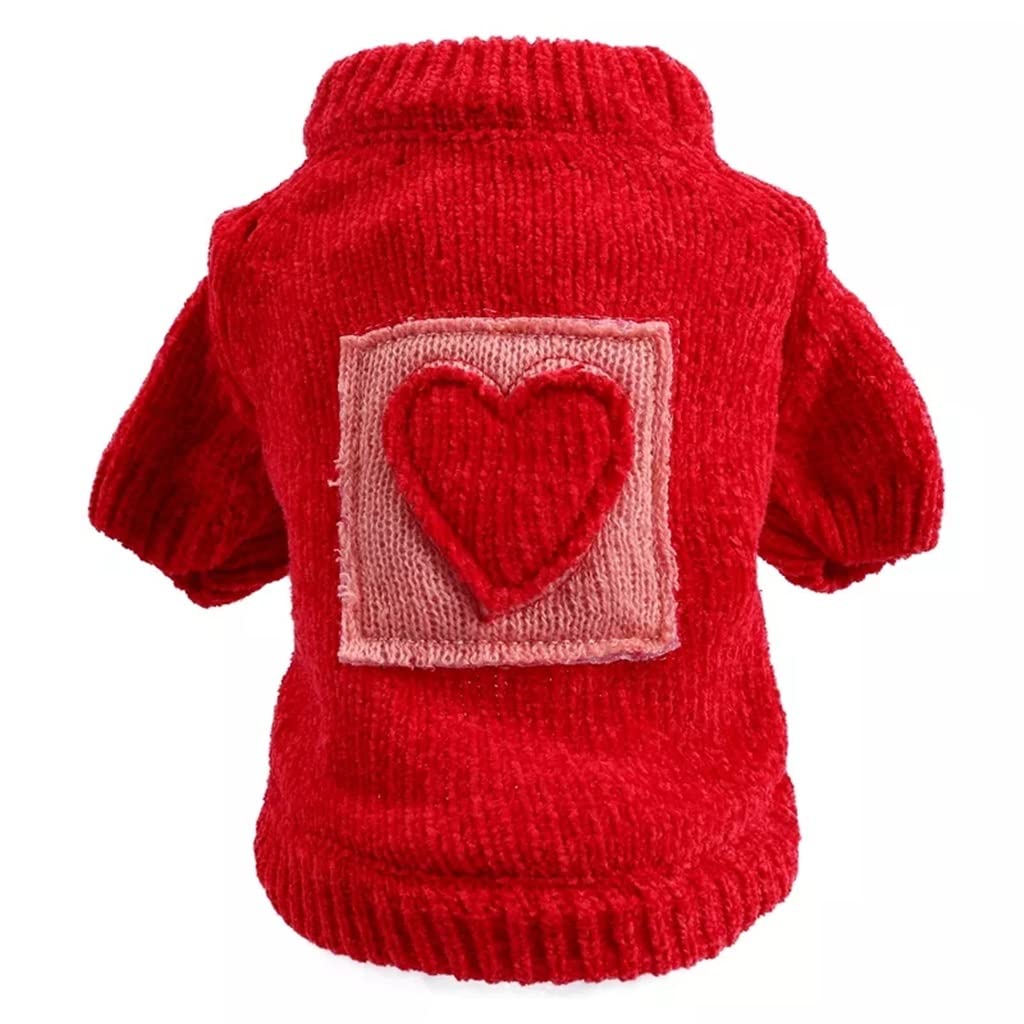 Christmas Red Teddy Dog Sweater - Warm Pet Jumper for Small Dogs (Size M) - Perfect for Holiday Photos & Winter Walks