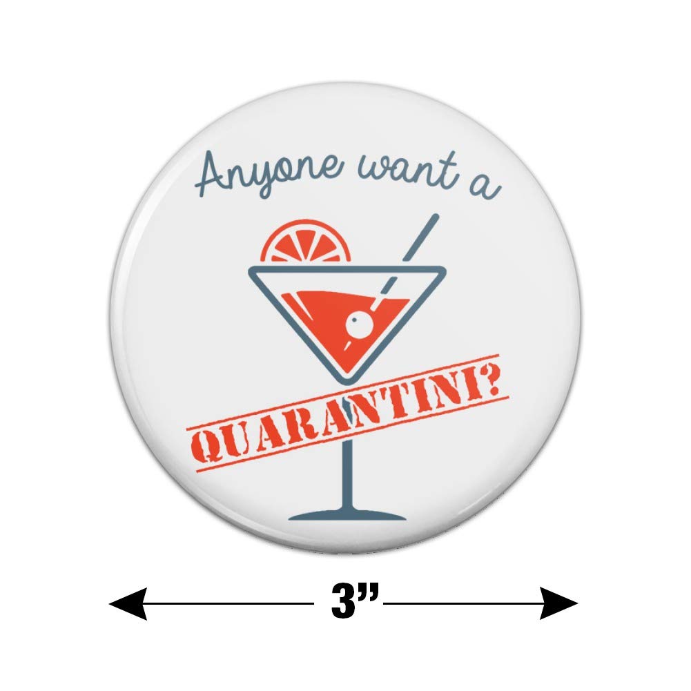 Quarantini Kitchen Refrigerator Locker Button Magnet - Funny Novelty Fridge Magnet for Home, Office & Dorm Decor - Perfect for Parties, Gifts & COVID-19 Humor