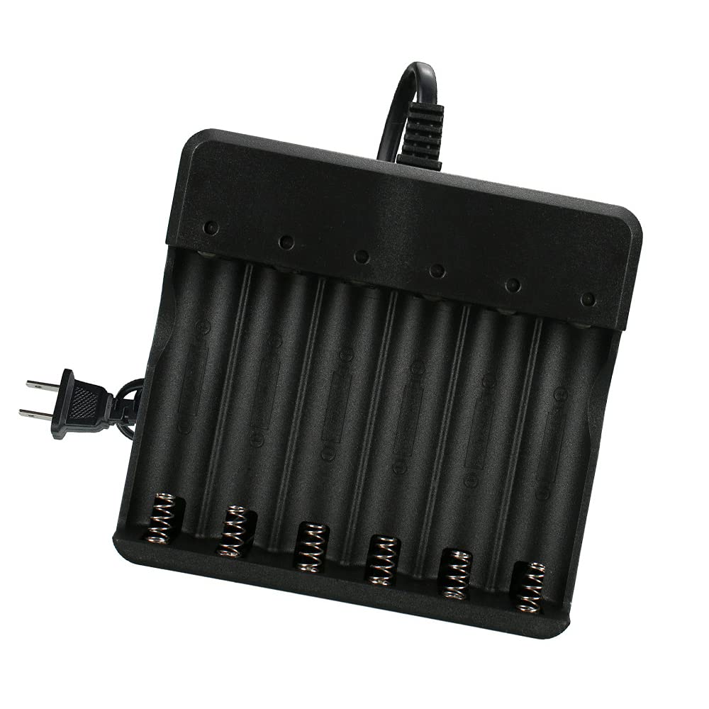 6-Slot Smart Li-ion Battery Charger for 18650 Rechargeable Batteries - Fast Charging Station for Flashlights, Vapes & Electronic Devices