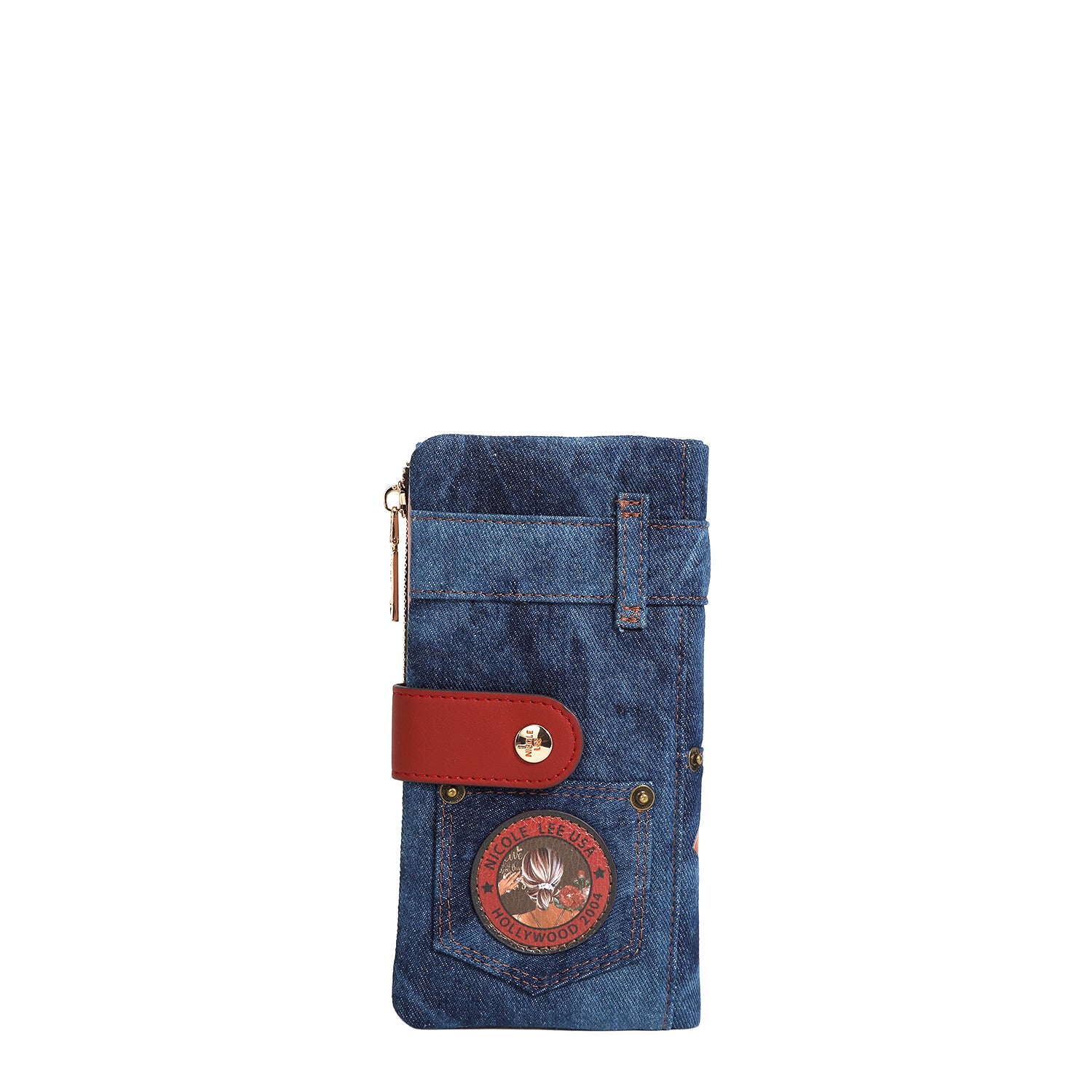 DENIM AMANDA 2-Piece Bifold Wallet for Women - Genuine Leather Credit Card Holder with RFID Protection - Perfect for Everyday Use, Travel & Gift Giving