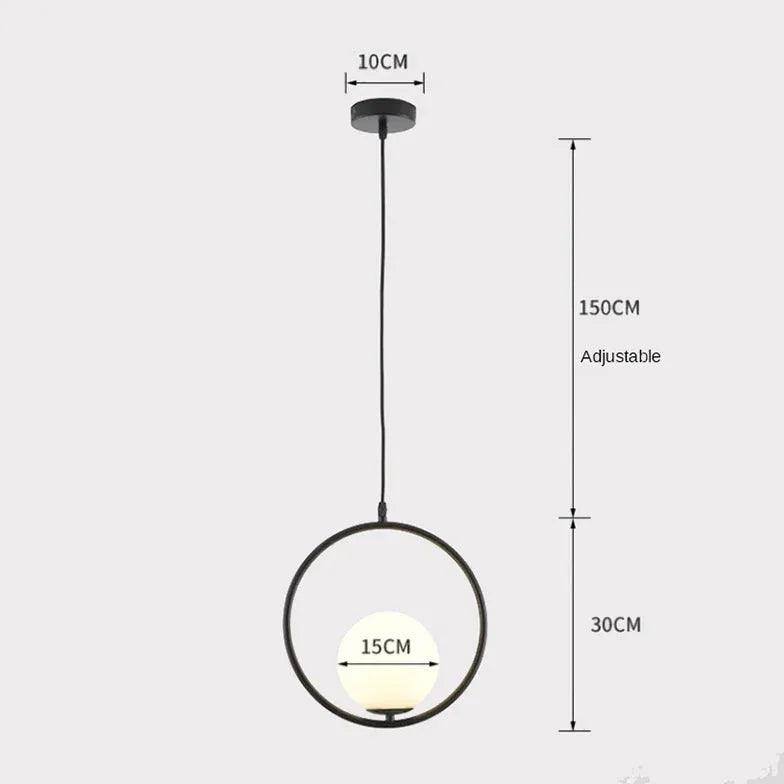 Modern White Glass Ball Single Head Pendant Light - Elegant Ceiling Lighting Fixture for Bedroom, Living Room & Dining Room Decor