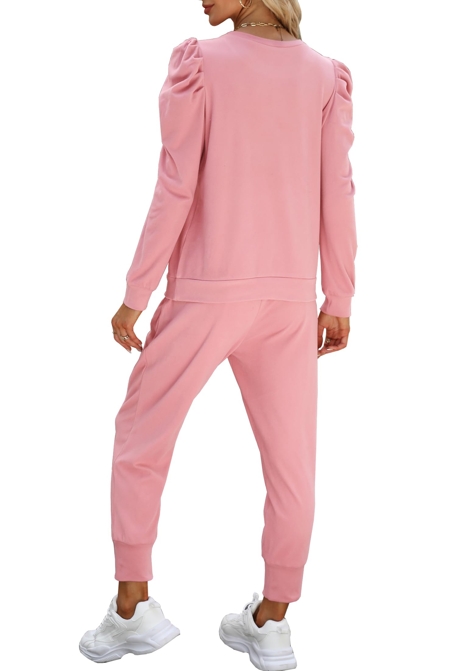 Onedreamer Women's 2-Piece Sweatsuit Set - Long Sleeve Puff Crewneck Sweatshirt & Jogger Pants | Lounge Wear, Casual Outfit, Home Comfort | Perfect for Yoga, Running Errands & Relaxing at Home