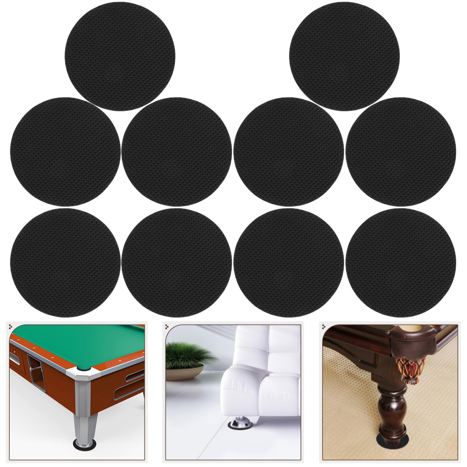 Toddmomy 10-Piece Billiard Pool Table Leveling Kit - 8.6cm Rubber Leg Shims & Foot Pads for Perfect Table Balance | Ideal for Home Game Rooms, Bars, and Professional Pool Halls