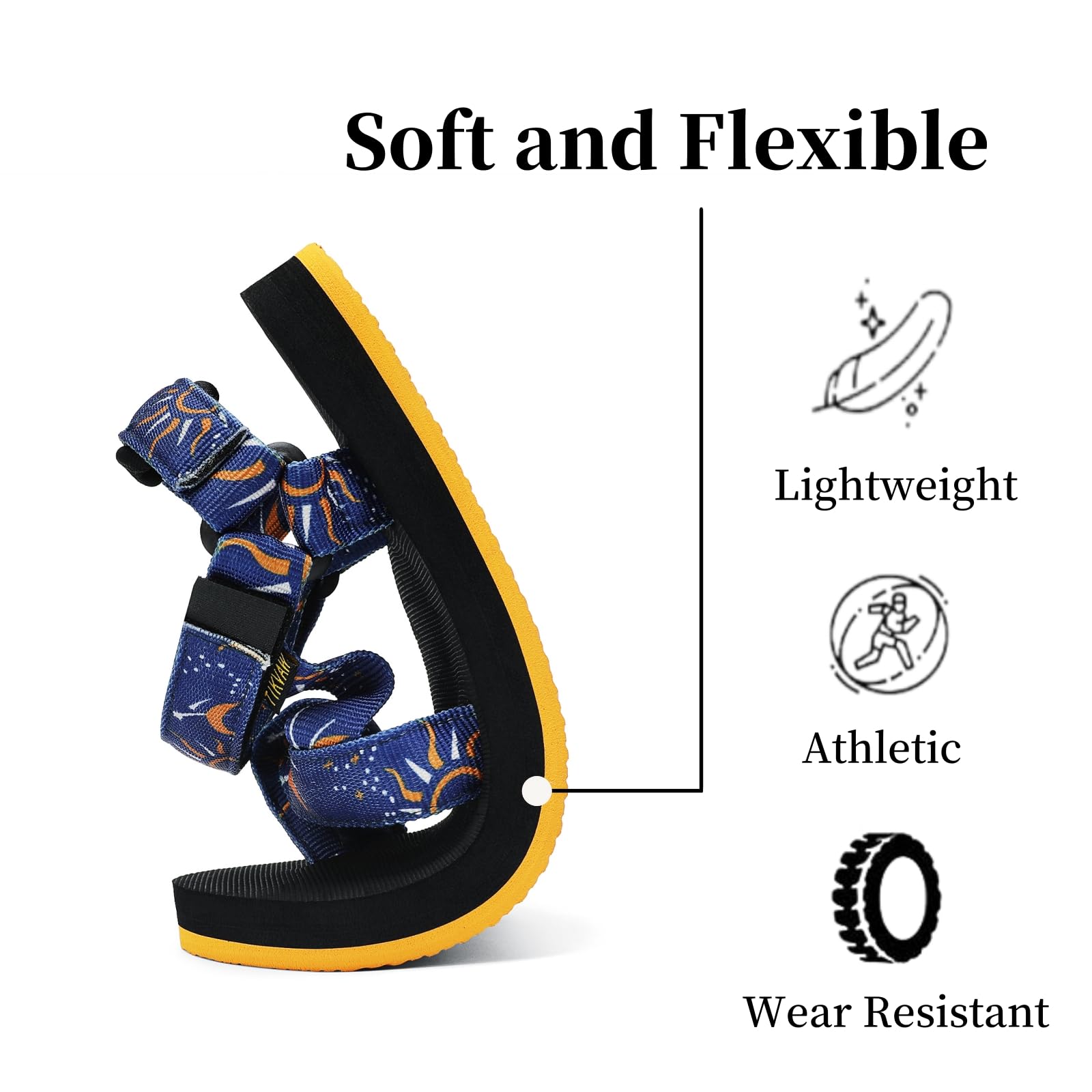 **Women's Sport Walking Sandals with Arch Support & Adjustable Straps - Comfortable Platform Sandals for Height Increase - Perfect for Hiking, Beach & Casual Wear**