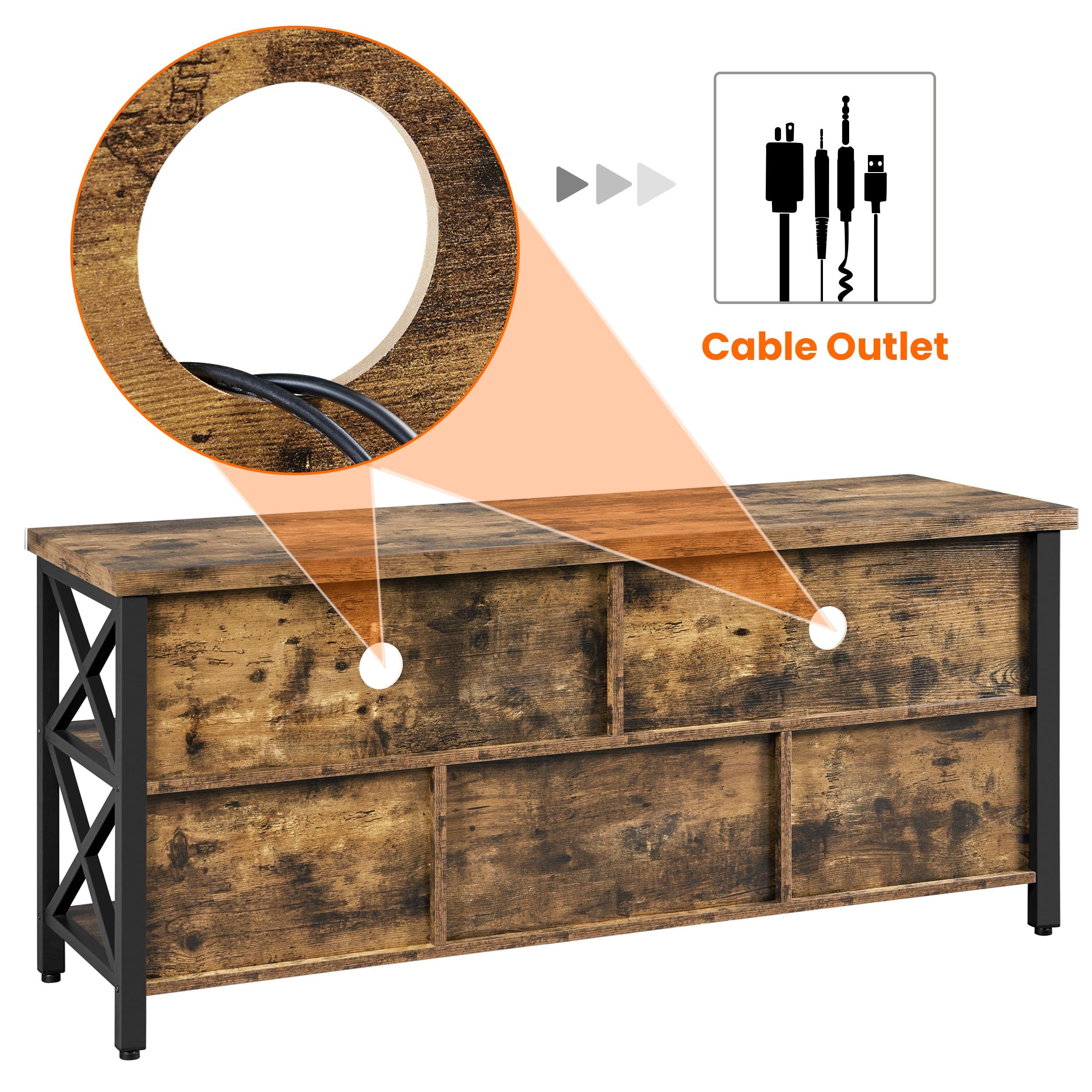 Yaheetech 65 Inch TV Stand with Storage Cabinets - Industrial Rustic Brown Wood & Metal Entertainment Center for Living Room - Perfect for Home Theater & Modern Farmhouse Decor